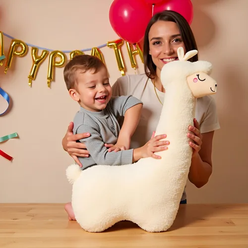 Vista 4 de Ryttir Peluche de llama grande de 29.5 pulgadas, 15% Chubbier, almohada corporal de alpaca suave con peso para niños y adultos, regalo perfecto