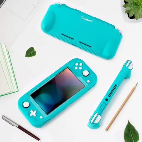 Vista 8 de Teyomi Protective Case Compatible with Nintendo Switch Lite, Silicone Protective Cover for Nintendo Switch Lite with Tempered Glass Screen