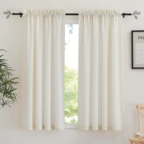 Vista 11 de RYB HOME Cortinas traslúcidas grises – Cortinas semitransparentes mezcladas de lino para privacidad, cortinas de ventana, reducción de luz para sala
