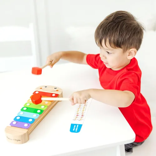 Vista 8 de Xilófono de ciempiés Melissa & Doug, un juguete musical con mazos de madera