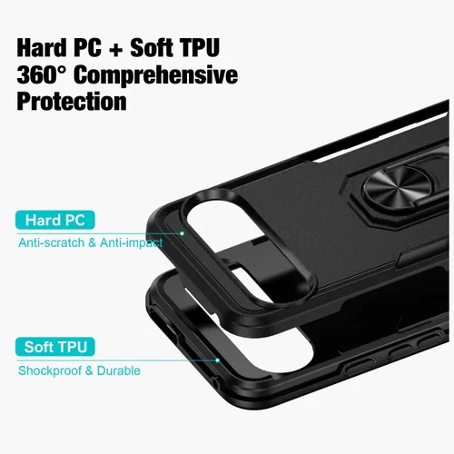 Vista 5 de Funda para Google Pixel 9 Pro XL [protección contra caídas de grado militar de 15 pies] con protector de pantalla y protector de lente, resistente a