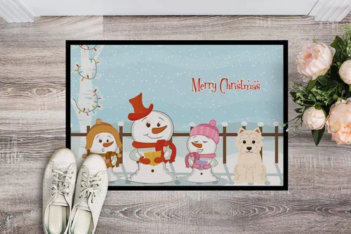 Vista 2 de Caroline's Treasures BB2373MAT - Felpudo con texto en inglés "Merry Christmas" Carolers Westie, tapete para puerta delantera, 18 x 27 pulgadas