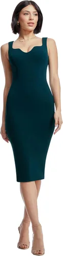 Vista 16 de Dress The Population Vestido midi ajustado con cuello en V redondeado Sloane para mujer Negro
