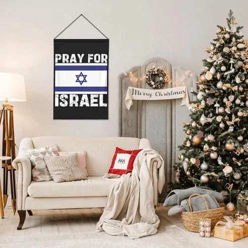 Vista 7 de Bandera de jardín con texto en inglés "I Stand With Israel" de 12 x 18 pulgadas, bandera de jardín fuerte de Israel, bandera de jardín con texto