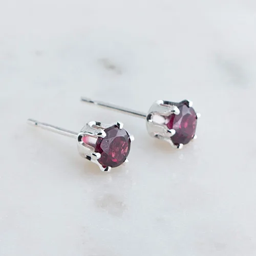 Vista 8 de 3-4mm Sterling Silver Birthstone Stud Earrings, 6-Prong