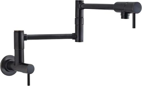 Vista 11 de Pfister Lita Pot Filler - Grifo de cocina, 2 asas, montaje en pared, un solo agujero, acabado dorado cepillado, GT533PFBG