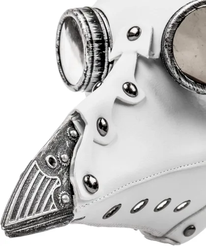 Vista 5 de Máscara para disfraz de médico de la plaga, máscara de máscara de steampunk, nariz larga, disfraz de peste de pájaro, máscara de cara completa