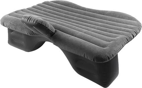 Vista 5 de Cama inflable para coche, asiento trasero, colchón de aire para descanso, sueño, viajes, campamento (negro)
