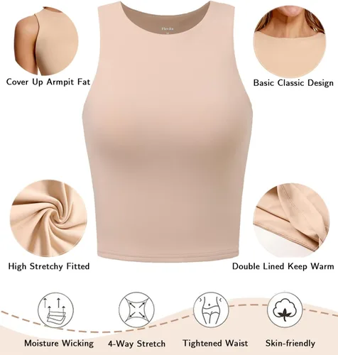 Vista 3 de Paquete de 3 camisetas cortas sin mangas con espalda cruzada halter recortadas sexy básica para mujer