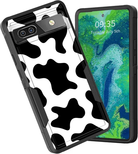 Vista 32 de Funda para Pixel 6A, funda híbrida de doble capa resistente a prueba de golpes de policarbonato duro de silicona suave TPU para Google Pixel 6A