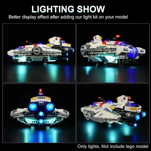 Vista 2 de Kit de luz LED para Lego Star Wars Ghost & Phantom II 75357, kit de iluminación creativa compatible con Lego 75357 (solo luces, sin juego de Lego)