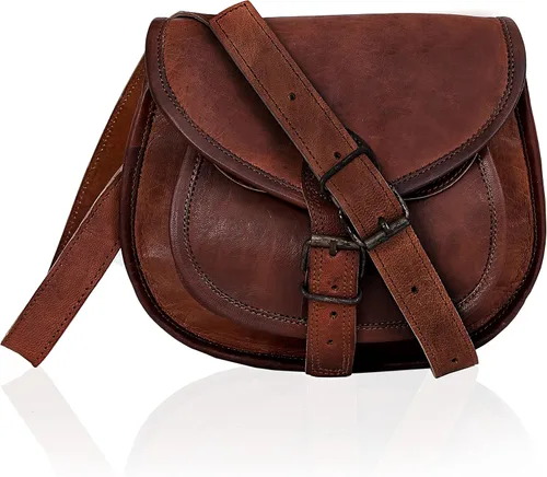 Vista 7 de C CUERO Bolso de cuero para mujer, bolso cruzado de cuero marrón genuino, bolso cruzado para mujer, bolso de viaje para el hombro, Marrón