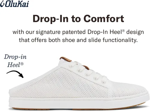 Vista 4 de OLUKAI Pehuea Li - Tenis sin cordones para mujer, zapatos casuales para uso diario con tacón caído y diseño de malla transpirable, ligeros y cómodos