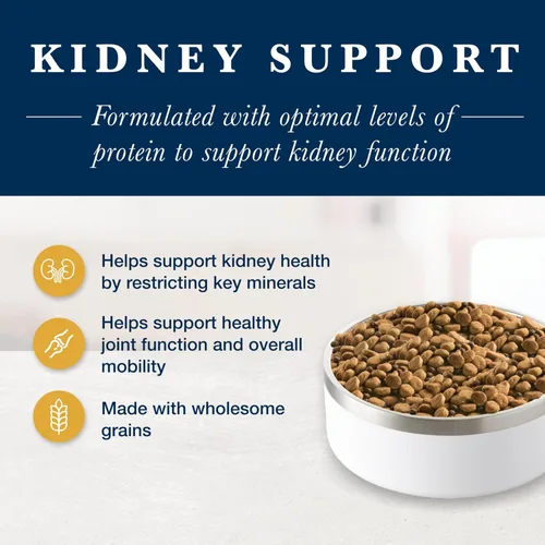 Vista 3 de Blue Buffalo Natural Veterinary Diet K+M Kidney + Mobility Support Alimento seco para gatos, pollo bolsa de 7 libras