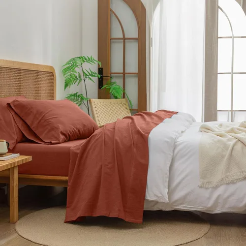 Vista 28 de BESTOUCH Juego de sábanas 100% algodón lavado, tacto de lino, súper suave, cómodo, elegante, ligero, juego de ropa de cama de 3 piezas, color gris