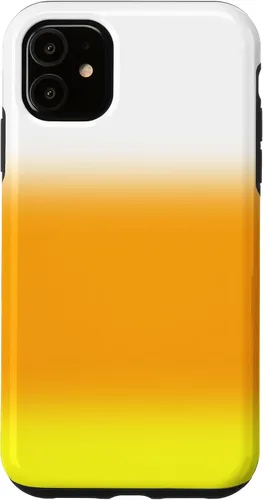 Vista 5 de iPhone 14 Halloween Candy Corn Gradient Naranja Amarillo Blanco Caso