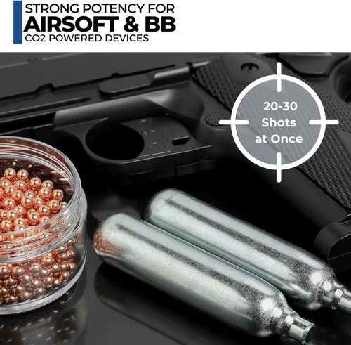 Vista 3 de ICO 12 Gram Co2 Cartridges Non-Threaded, CO2 cartridges BB Gun, CO2 BB Pistol, Airsoft Pistol, and Paintball Markers