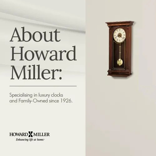 Vista 6 de Howard Miller Sinclair - Reloj de pared, acabado de madera con chapa de madera de teca y columnas acanaladas, doble campanilla Westminster y Ave