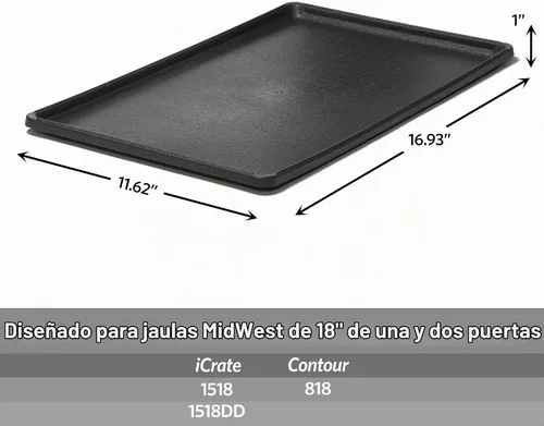 Vista 2 de MidWest Homes for Pets Bandeja de repuesto para jaula de perro Midwest de 18" de largo