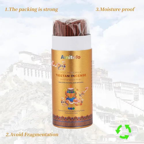 Vista 2 de Varillas de incienso tibetano – Monjes del Tíbet Meditación Natural Curación Incienso de la Paz (160 varillas) Receta secreta de incienso budista