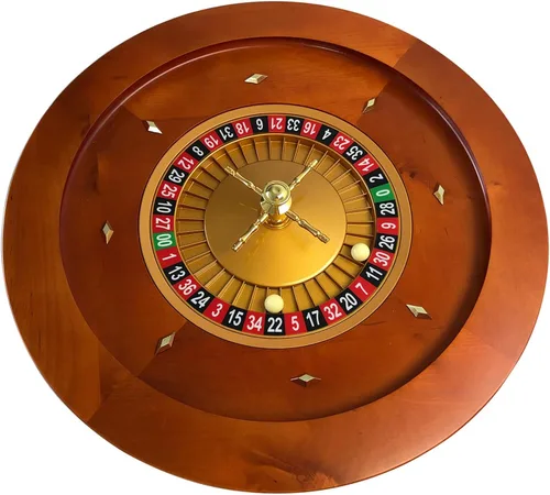 Vista 2 de Yuanhe Rueda de ruleta de madera de lujo, juego de ruedas de ruleta de 20 pulgadas, rodamientos de precisión de grado casino, torreta de latón