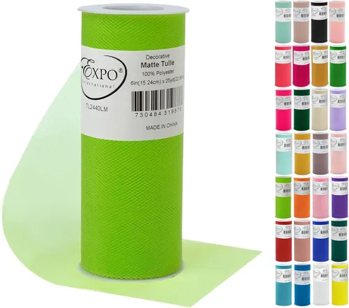 Vista 21 de Expo International Tul mate decorativo, tela de tul de poliéster ligero para tutús, disfraces y decoraciones de fiestas, lavable, fácil de usar, 6