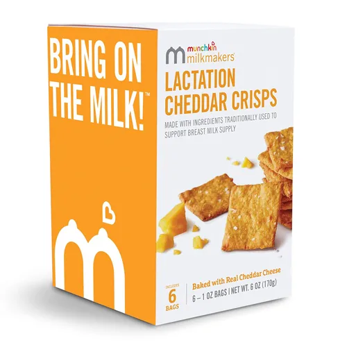 Vista 7 de Munchkin® Milkmakers® - Golosinas crujientes de queso cheddar para la lactancia, con avena y linaza, 6