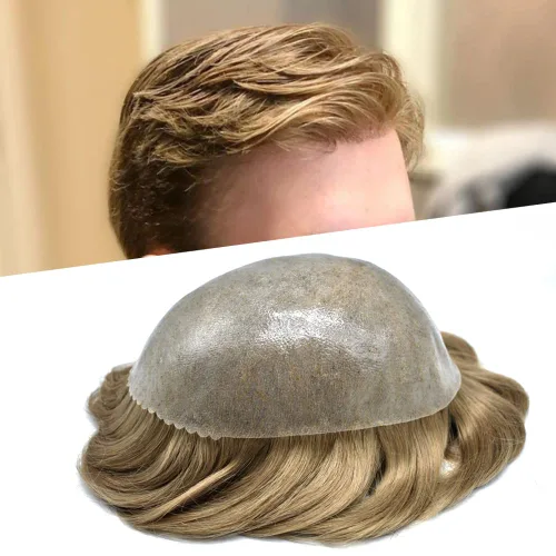 Vista 52 de Extensiones de pelo y tupés para hombre, sistema de cabello humano de poliéster completo para hombre, postizo de repuesto para hombre, protesis