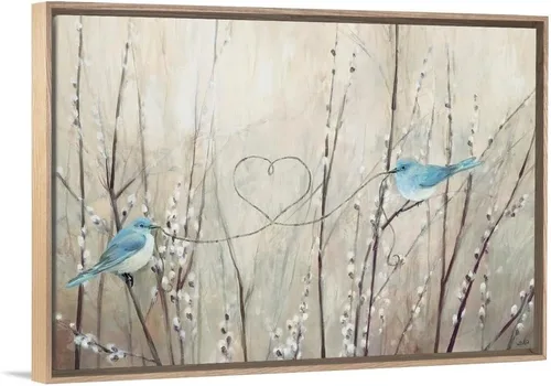 Vista 12 de CANVAS ON DEMAND Lienzo enmarcado con diseño de pájaros neutros de Julia Purinton, contemporáneo, decoración del hogar, animales, pájaros, 18 x 12