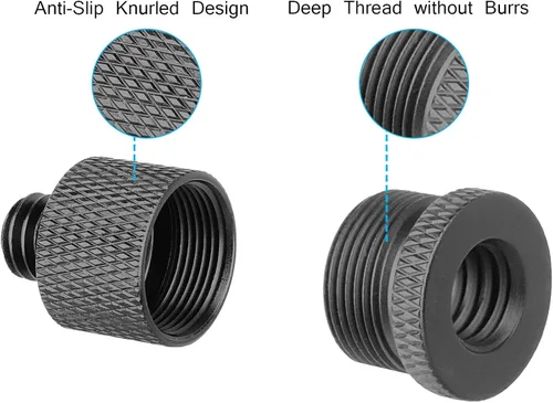 Vista 2 de ChromLives Adaptador de soporte de micrófono 3/8 hembra a 5/8 macho y adaptador de tornillo de rosca 5/8 hembra a 3/8 macho para soporte