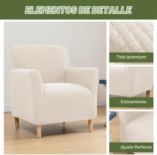 Vista 2 de FUANGUI Funda para Sillón de Banquete con Brazos Fundas para Sillas Elásticas Funda para Sillón Club Funda Suave para Sillón Sofá Cubiertas