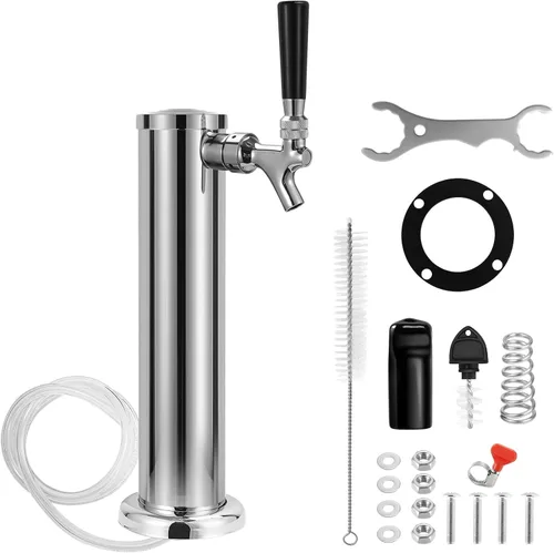 Vista 9 de Torre de cerveza Kegerator Tower doble grifo con grifo de cerveza de cierre automático