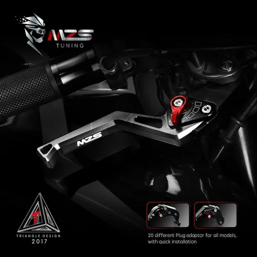 Vista 2 de MZS Palancas de freno de embrague de motocicleta cortas CNC negro compatible con YZF R1 2002-2003 / R6 1999-2004 / FZ1 Fazer 2001-2005 / R6S