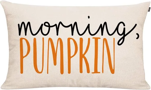 Vista 6 de Funda de almohada de otoño de 20 x 12 pulgadas, funda de cojín de otoño con diseño de calabazas de otoño, funda de almohada lumbar de lino