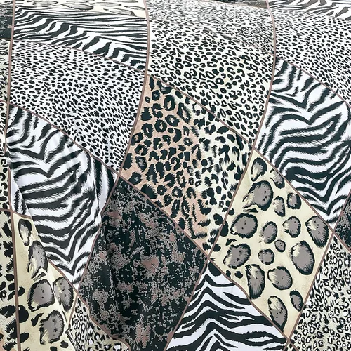 Vista 4 de WPM - Juego de sábanas bajeras de 3 piezas con estampado animal, diseño de cebra, jirafa, selva, bosque y leopardo, negro, blanco, gris, con funda