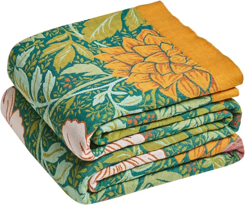 Vista 43 de LUTBM Manta bohemia para sofá de 50 x 60 pulgadas, 100% algodón, suave Animal-pájaro-a
