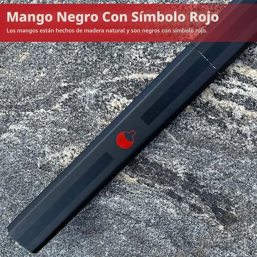Vista 5 de MedievalDepot Sasuke Kusanagi Espada Negra – Total 40" – Hoja de acero completa con acabado mate, funda y mango de madera – Exhibición inspirada