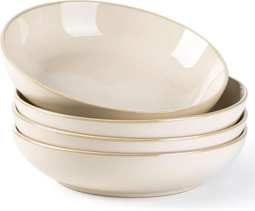 Vista 9 de AmorArc Juego de 4 cuencos grandes de cerámica para pasta de 8.5 pulgadas, cuencos de cerámica de 36 onzas para cocina, cuencos anchos para pasta