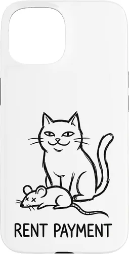 Vista 6 de Pago de alquiler Humor divertido gato para gato papá gato mamá caso para iPhone 17