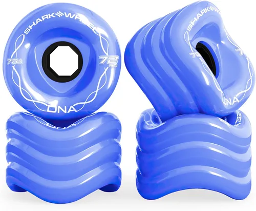 Vista 22 de Ruedas Shark Wheel de 72 mm para longboard de crucero, fórmula DNA, juego de 4 ruedas