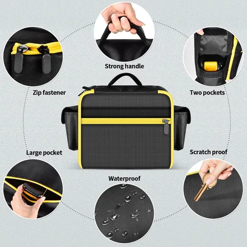 Vista 3 de Funda para compresor de aire compatible con el inflador de neumáticos DEWALT 20V MAX + bolsa compatible con la herramienta de corte DEWALT 20V MAX