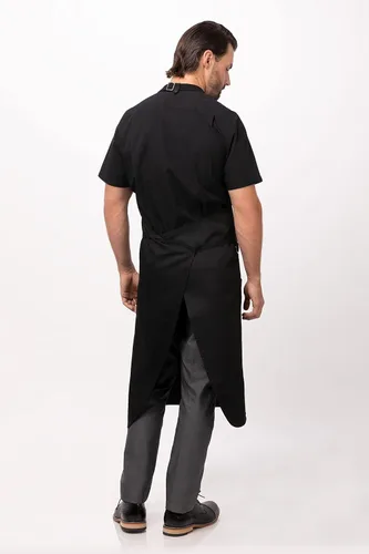 Vista 4 de Chef Works Brio Chef's Bib Delantal para hombre, Negro