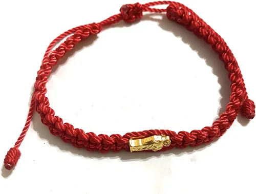 Vista 2 de Pulsera de hilo rojo de San Judas Tadeo Roja de hilo de San Judas Tadeo, Cuentas de cristal, No