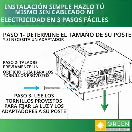 Vista 5 de GreenLighting - Luces solares modernas para punta de poste que se ajustan a 4 x 4 de madera, 4 x 4 y 5 x 5 de PVC/vinilo para exteriores Blanco