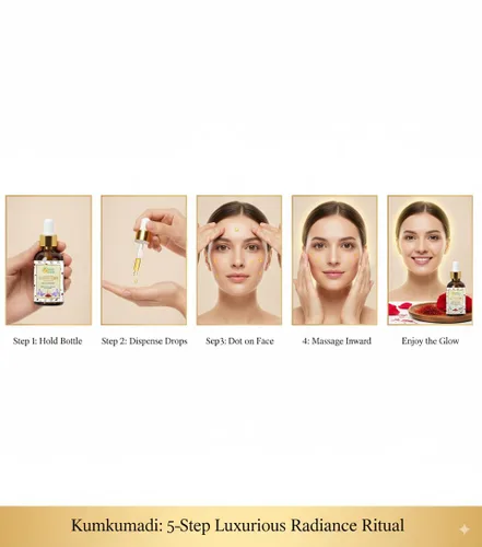 Vista 7 de Herbs Botanica Kumkumadi Oil Pure Ayurveda Face Oil con azafrán, suero hidratante facial 26 hierbas 1.0 fl oz