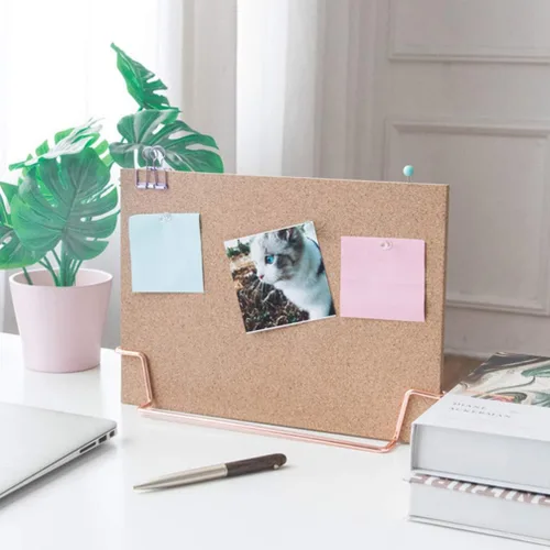 Vista 7 de TOYANDONA Bulletin Board Cork Board with Stand Desktop Bulletin Board Message Memo Picture Board for Home Office School Picture 1
