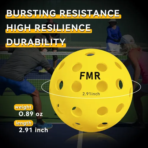 Vista 3 de Pelotas de pickleball, bolas de 40 agujeros para exteriores, aprobadas por Pickleball de Estados Unidos para juego de torneos, resistentes a