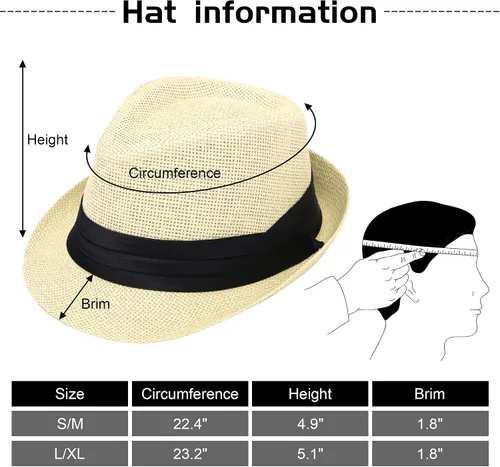 Vista 2 de Simplicity Fedora for Men Women Unisex Men's Women's Classic Manhattan Structured Gangster Trilby Fedora Hat