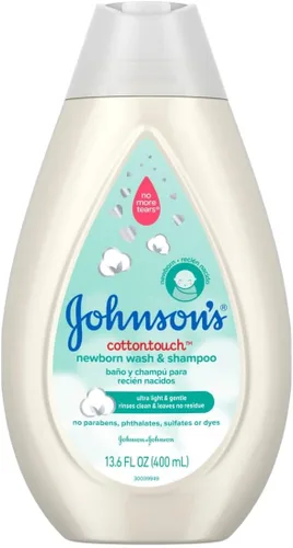 Vista 11 de Johnson's CottonTouch - Jabón y champú para recién nacidos, fabricado con algodón real, 6.8 onzas líquidas