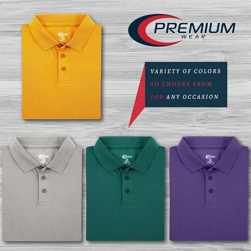 Vista 30 de Premium Wear - Camisetas tipo polo para hombre, con gran absorción de humedad